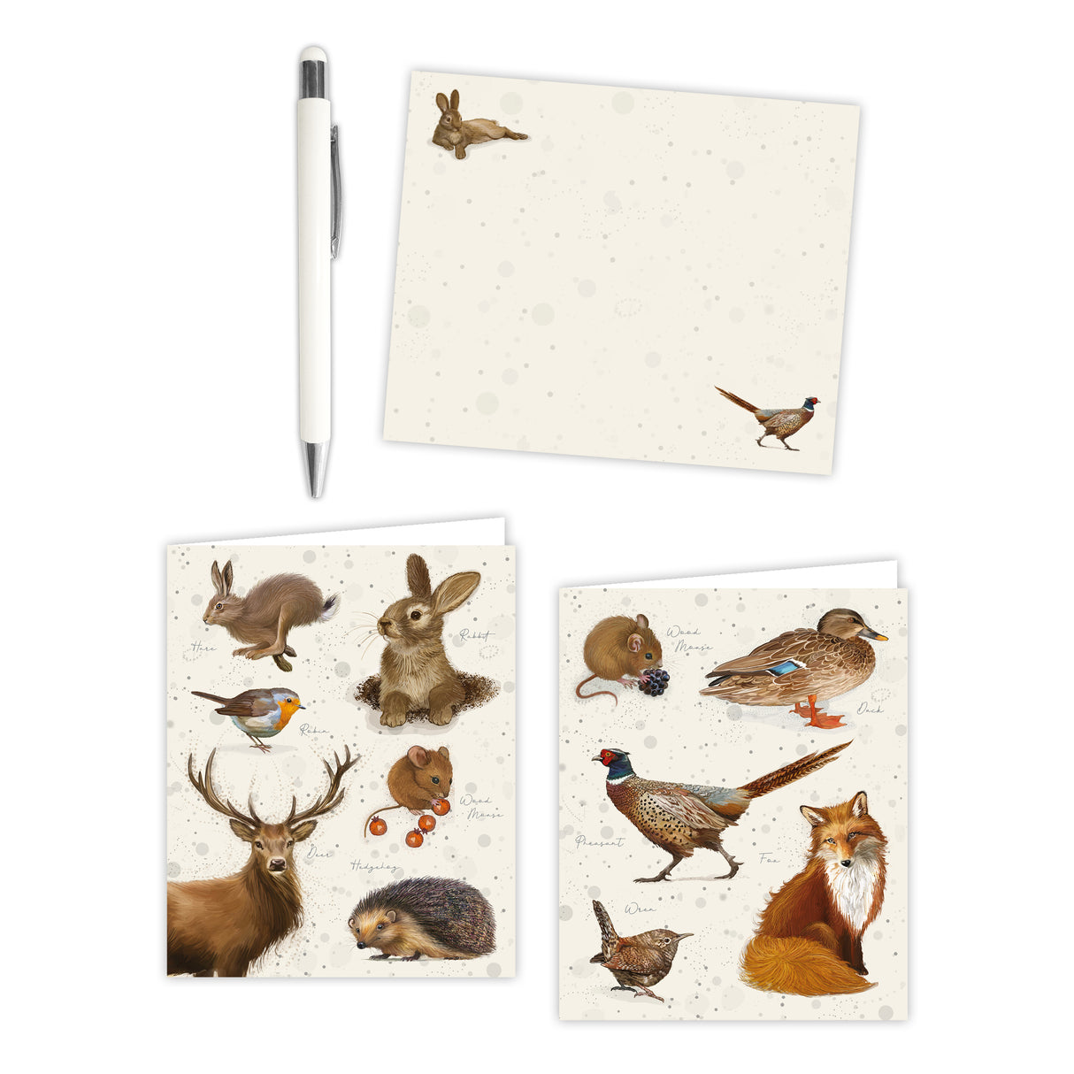 British Wildlife Notecard & Pen Gift Set