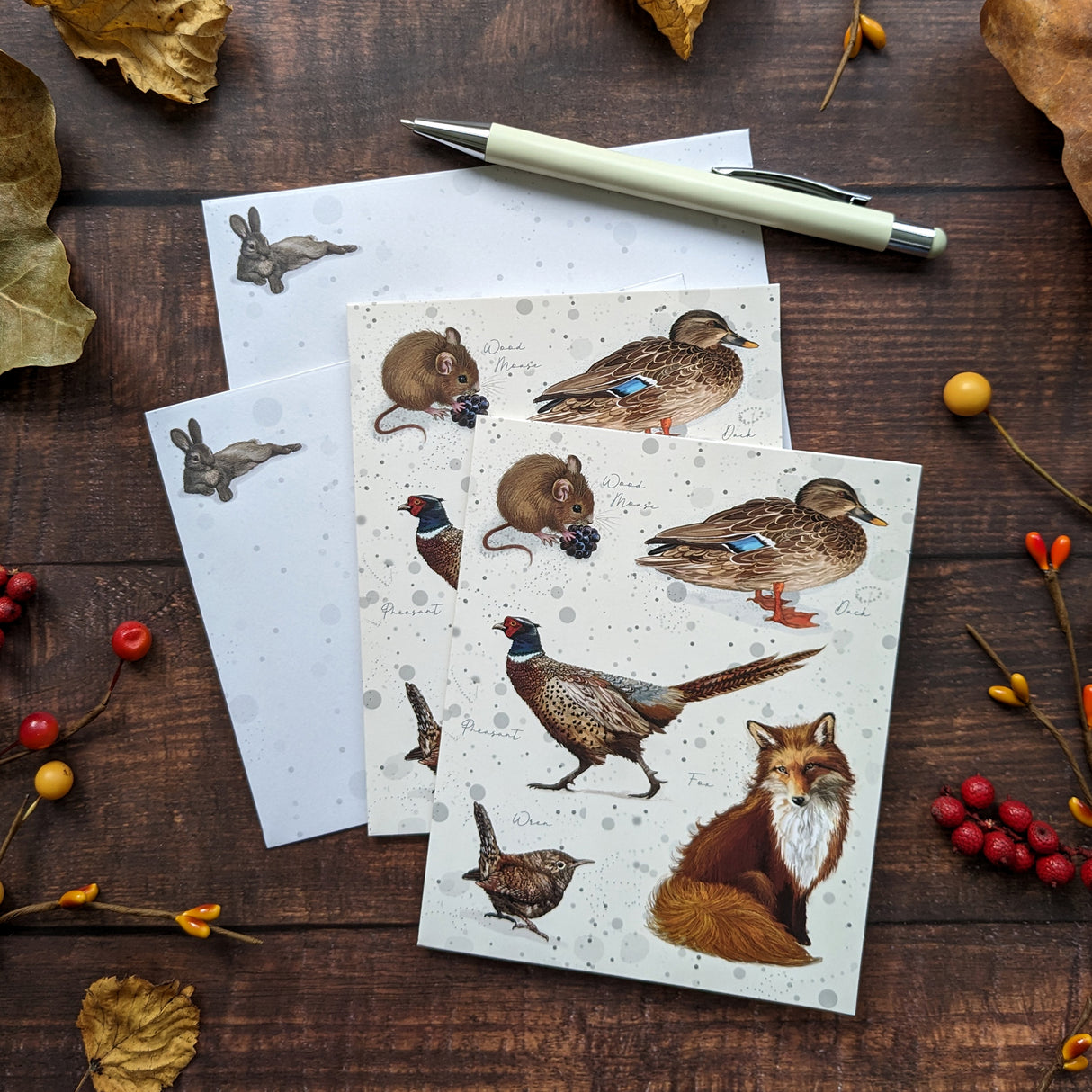 British Wildlife Notecard & Pen Gift Set