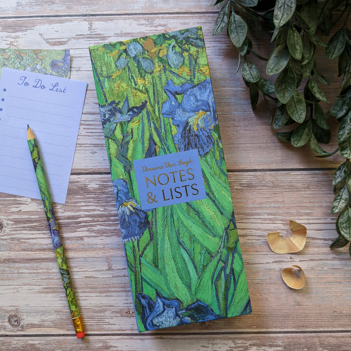 Van Gogh Irises Tall Notepad & List Set With Pencil
