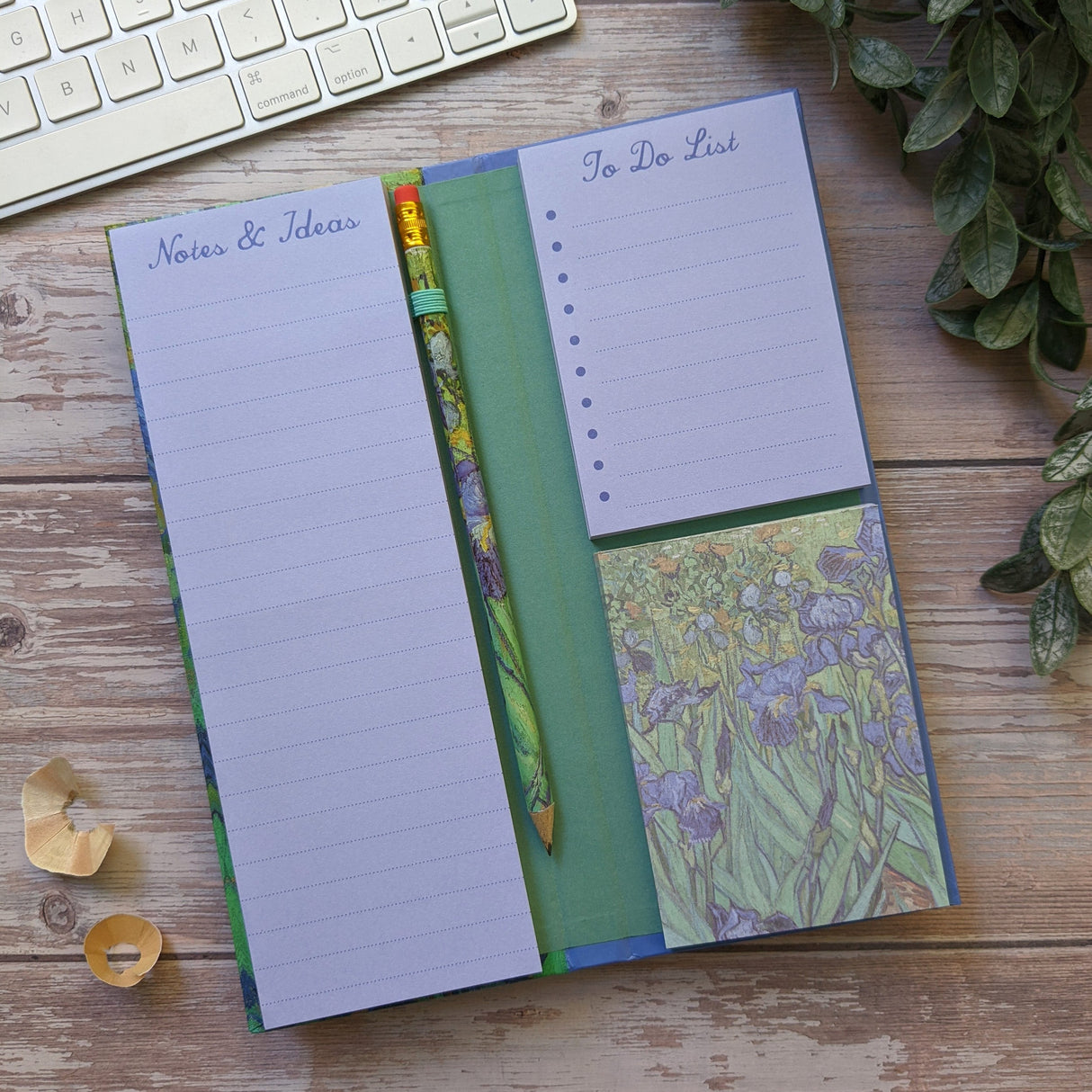 Van Gogh Irises Tall Notepad & List Set With Pencil