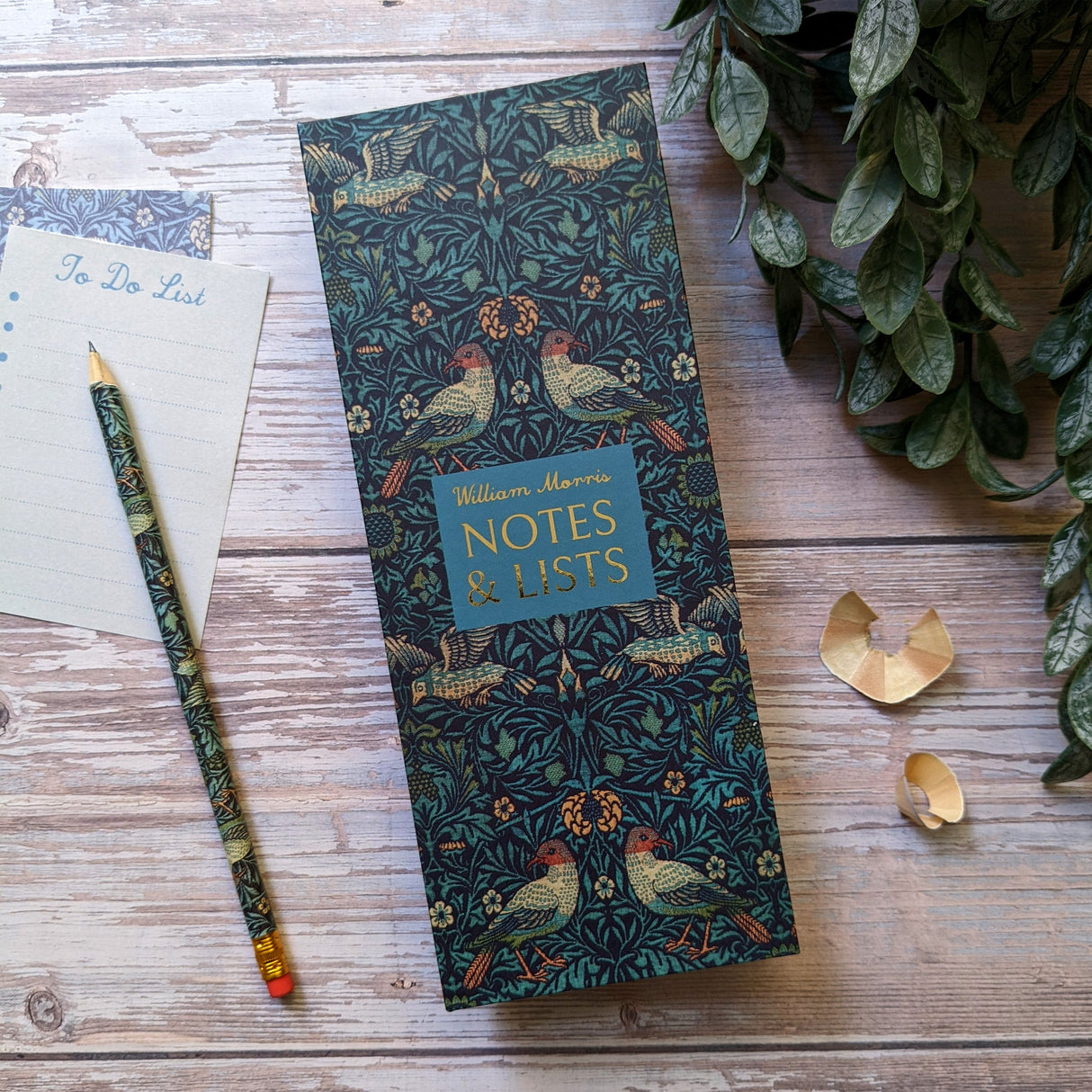 William Morris Tall Notepad and List Set with Pencil
