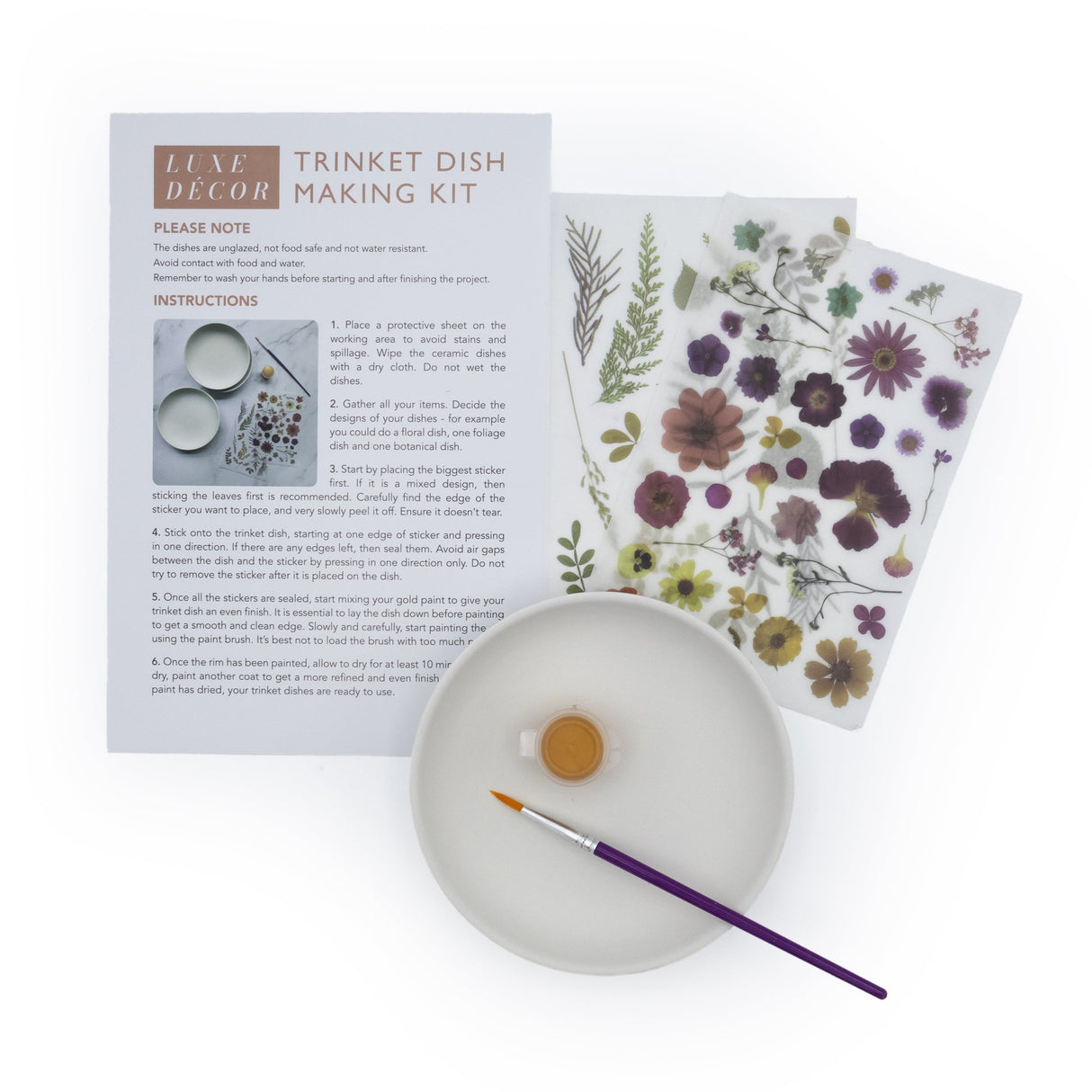 Luxe Décor Floral Trinket Dish Making Kit
