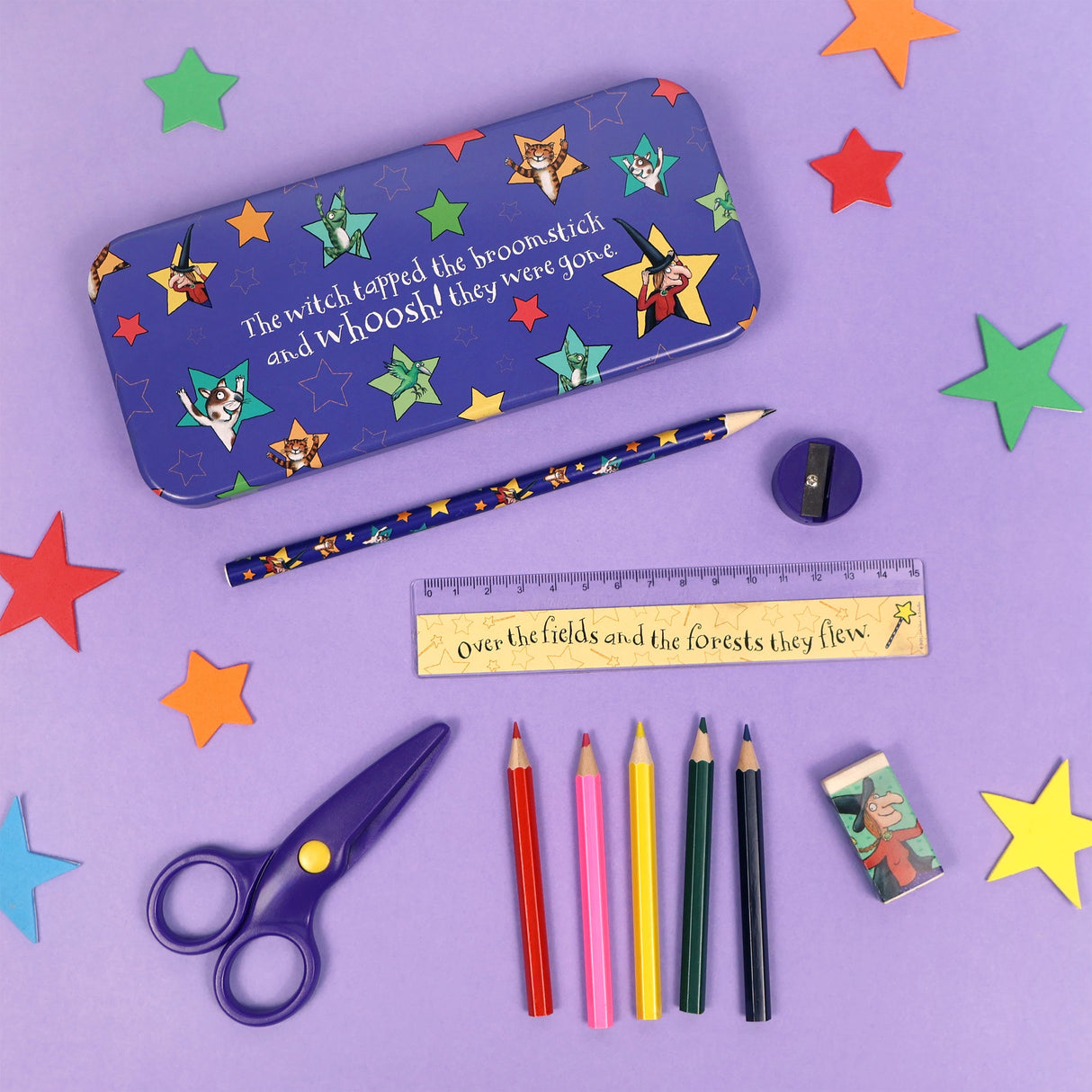 Room on the Broom Children's Stationery Tin Set