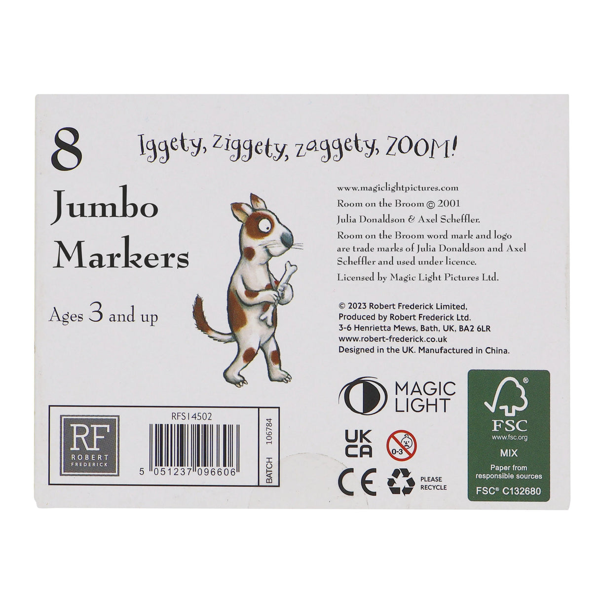 Room On The Broom Set of 8 Jumbo Marker Pens