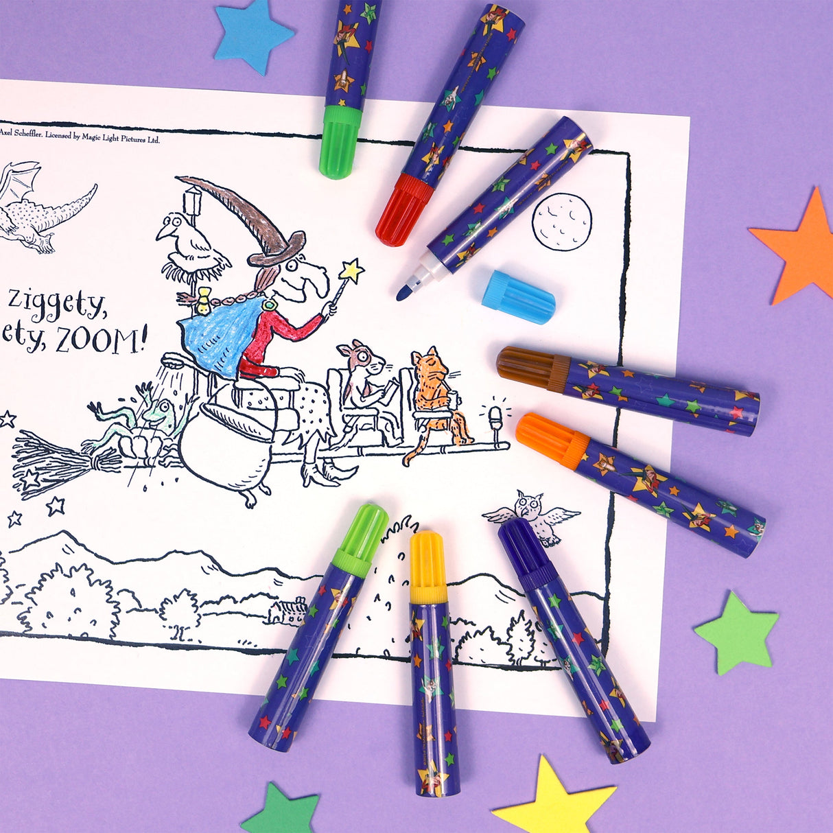 Room On The Broom Set of 8 Jumbo Marker Pens