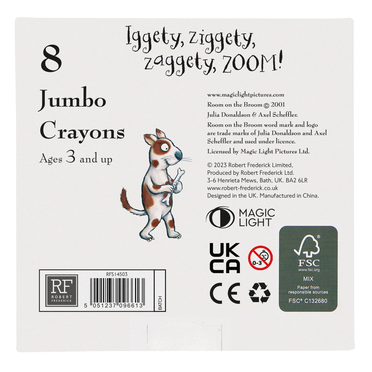 Room On The Broom Set of 8 Jumbo Crayons