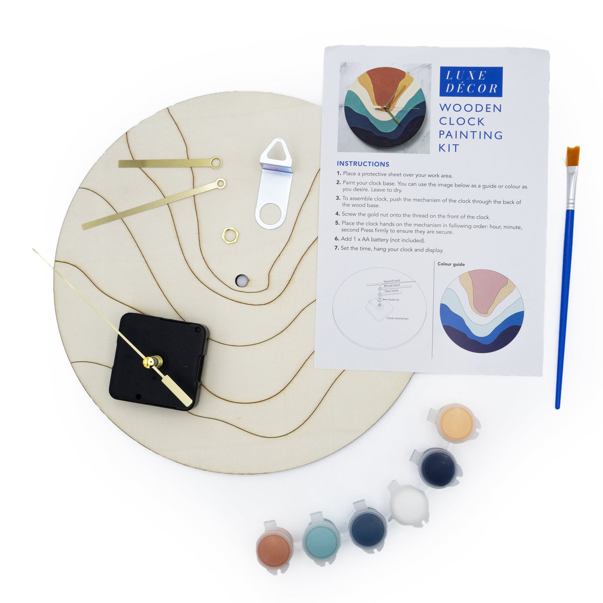 Luxe Décor Wooden Clock Painting Kit