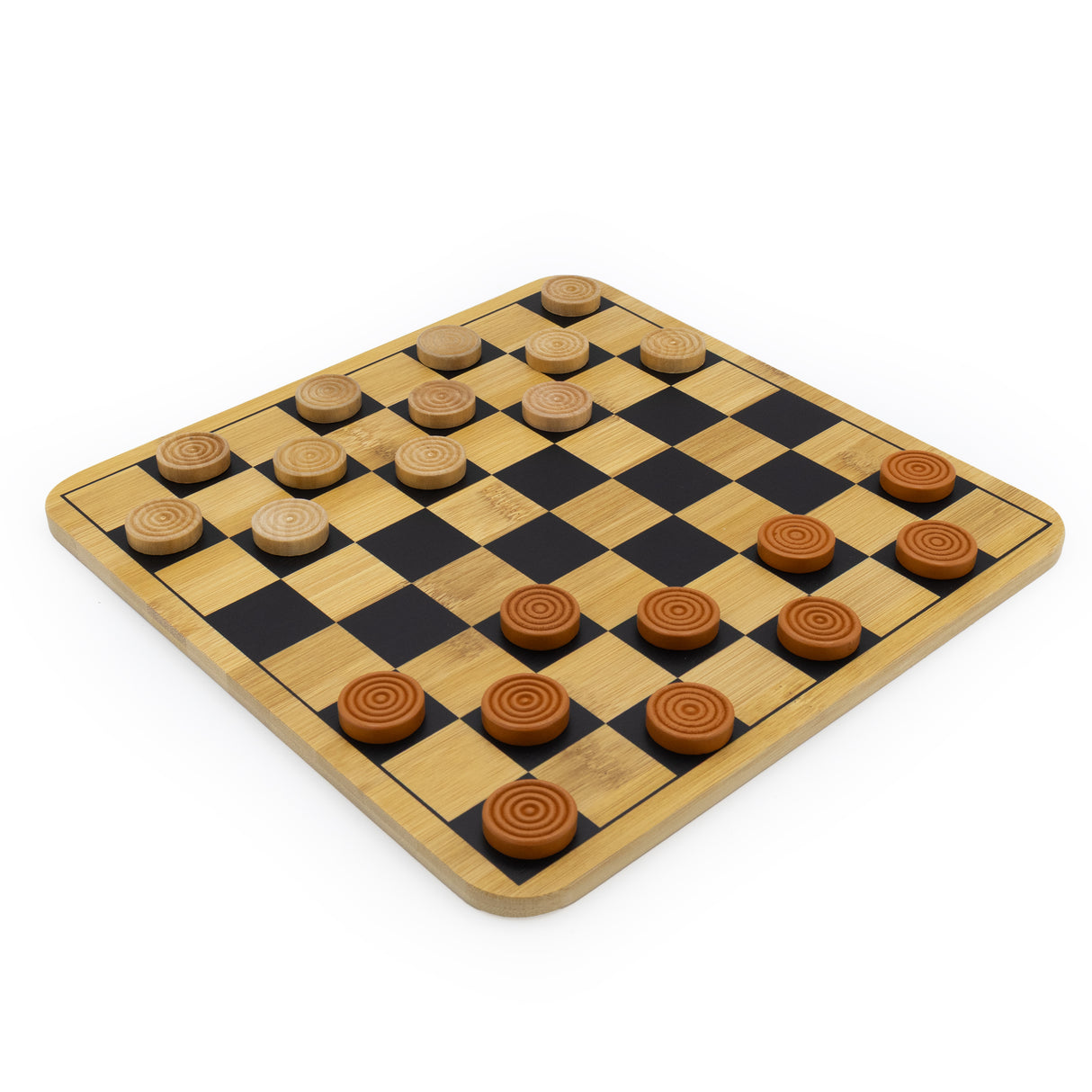 Bamboo Chequers Set - Made Using Sustainable Materials