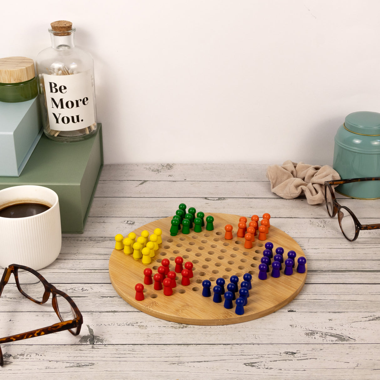 Bamboo Chinese Chequers Set - Made Using Sustainable Materials