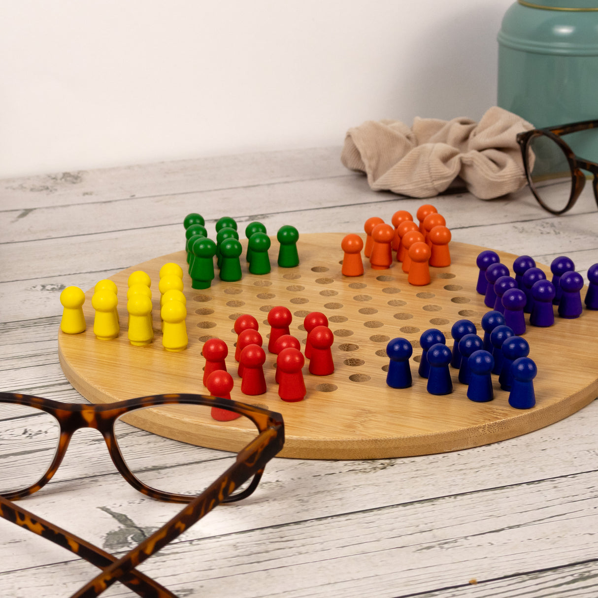 Bamboo Chinese Chequers Set - Made Using Sustainable Materials