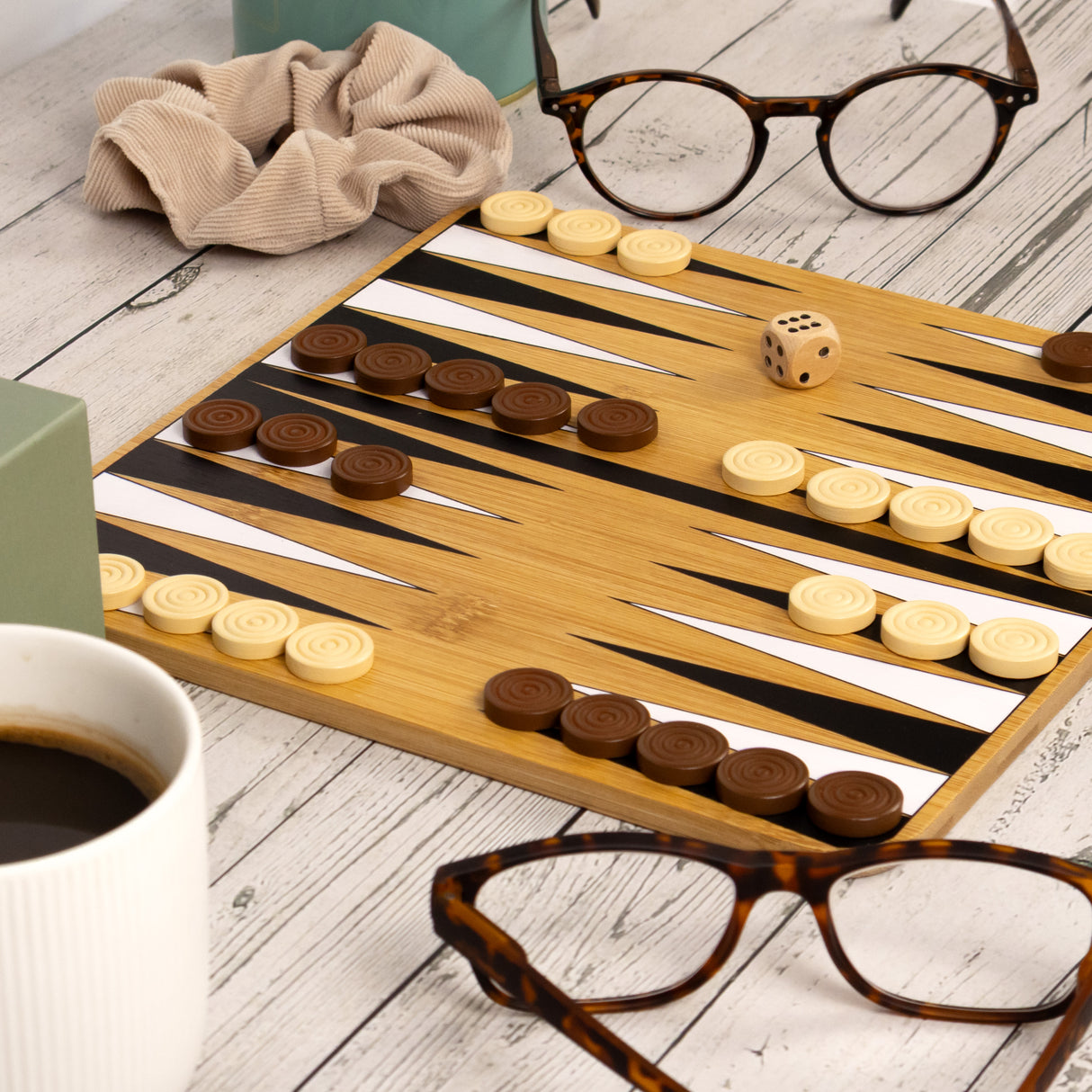 Bamboo Backgammon & Chess Double Set - Made Using Sustainable Materials