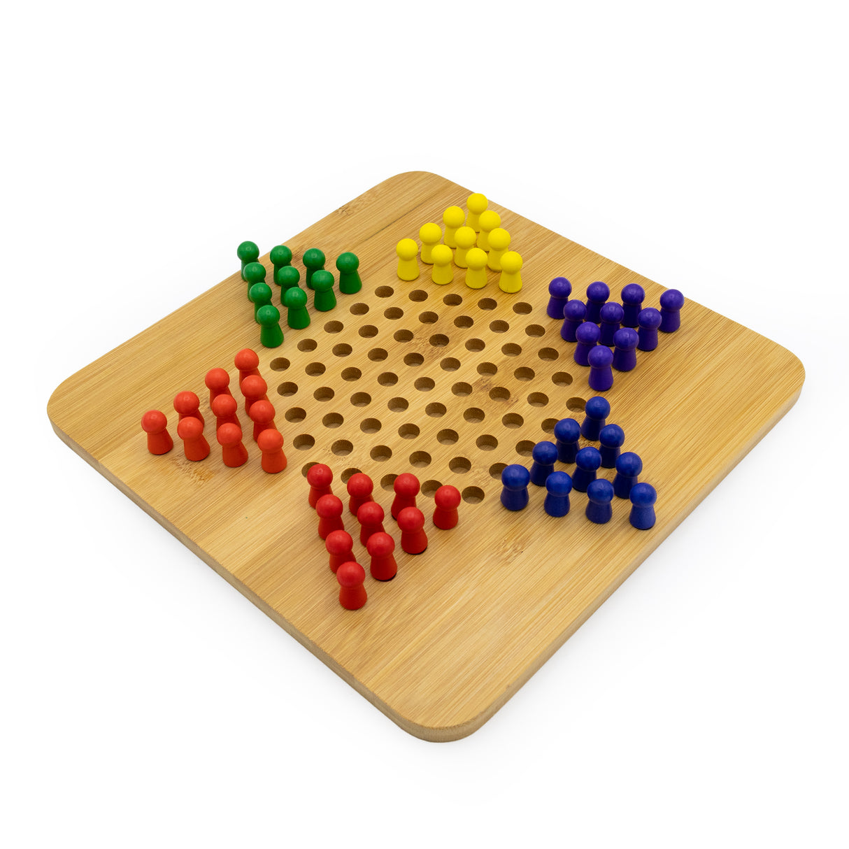 Bamboo Chinese Chequers & Ludo Double Set - Made Using Sustainable Materials