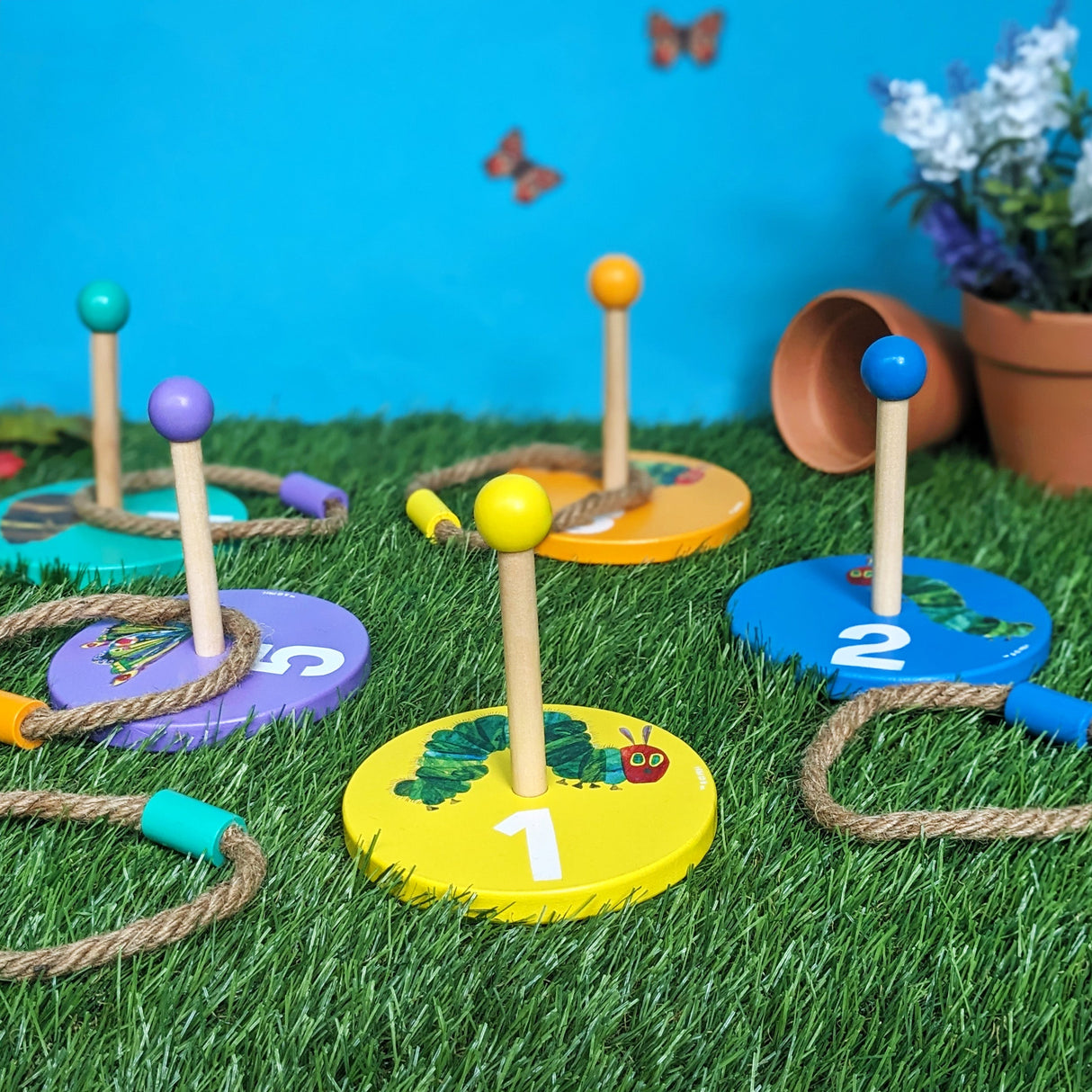The Very Hungry Caterpillar Children's Wooden Ring Toss Set