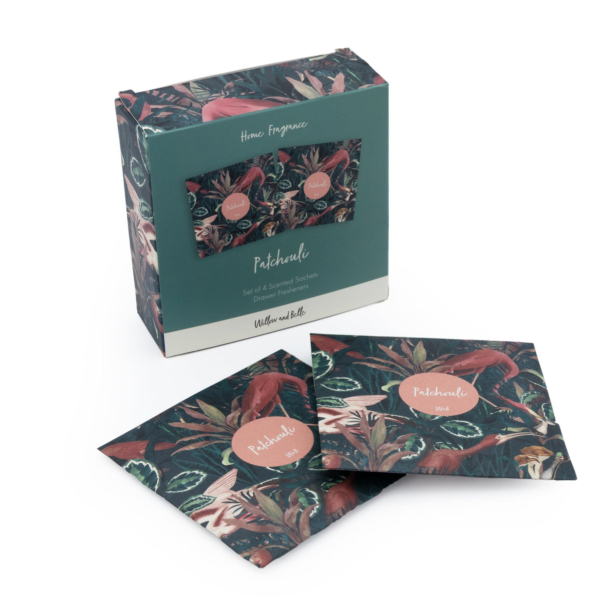 Willow and Belle Scented Sachet - Set of 4 Patchouli - Jungle Green Design