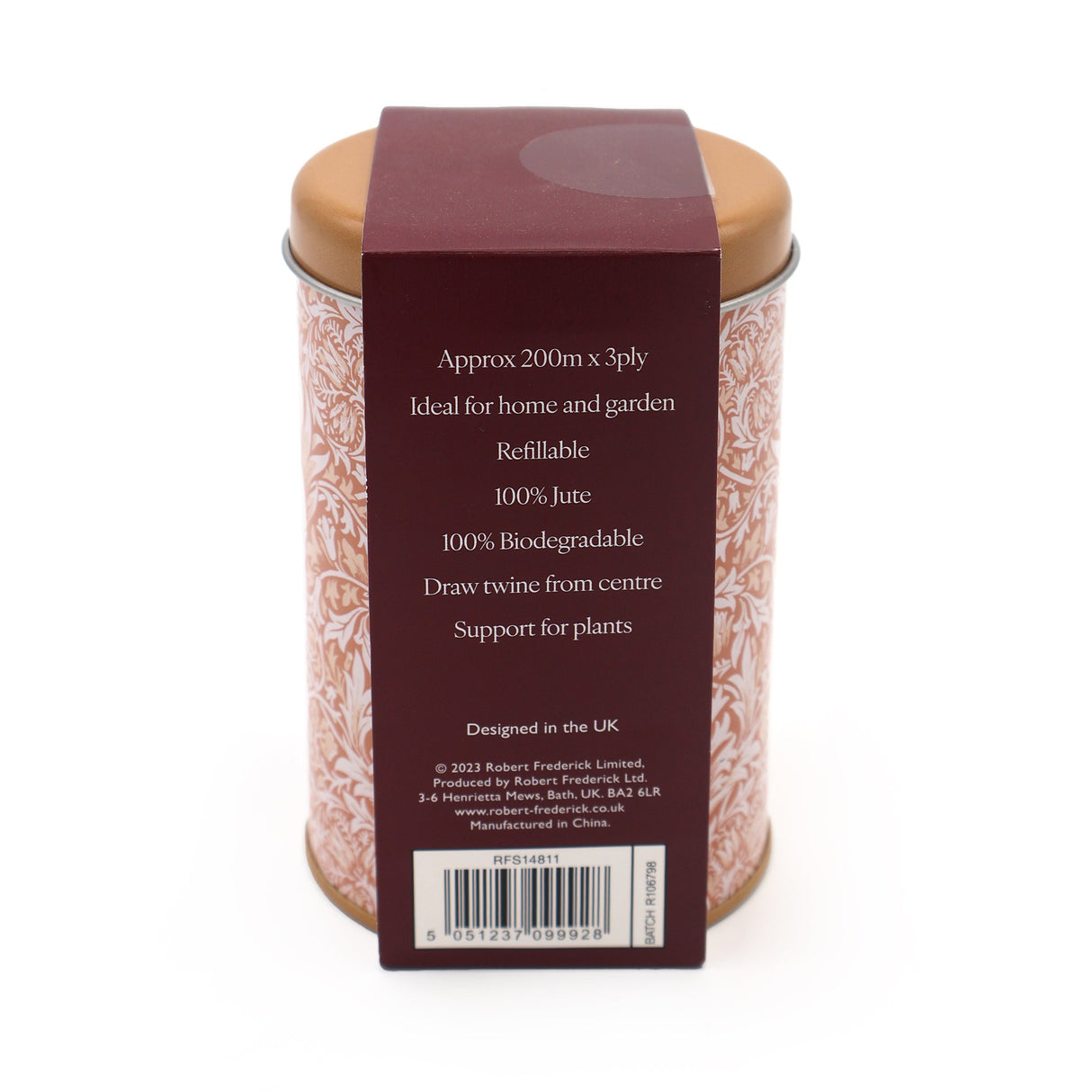 Orange Grove Garden and Household Twine in Refillable Tin – William Morris Design Tin