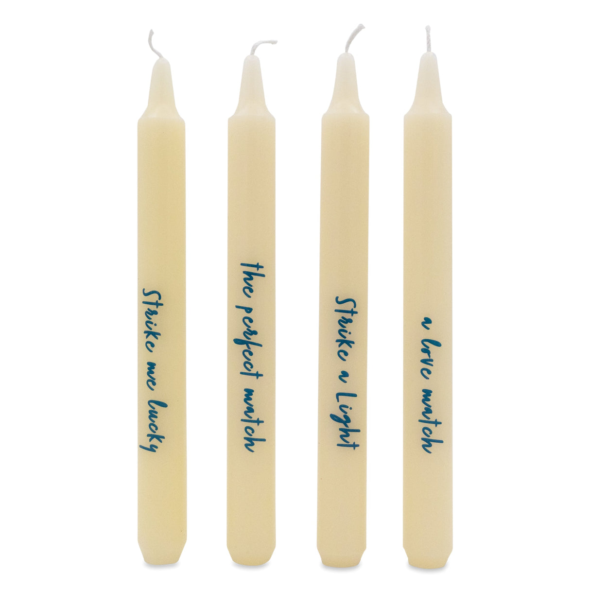 Willow and Belle Quote Design Table Candles In Gift Box Set Of Four