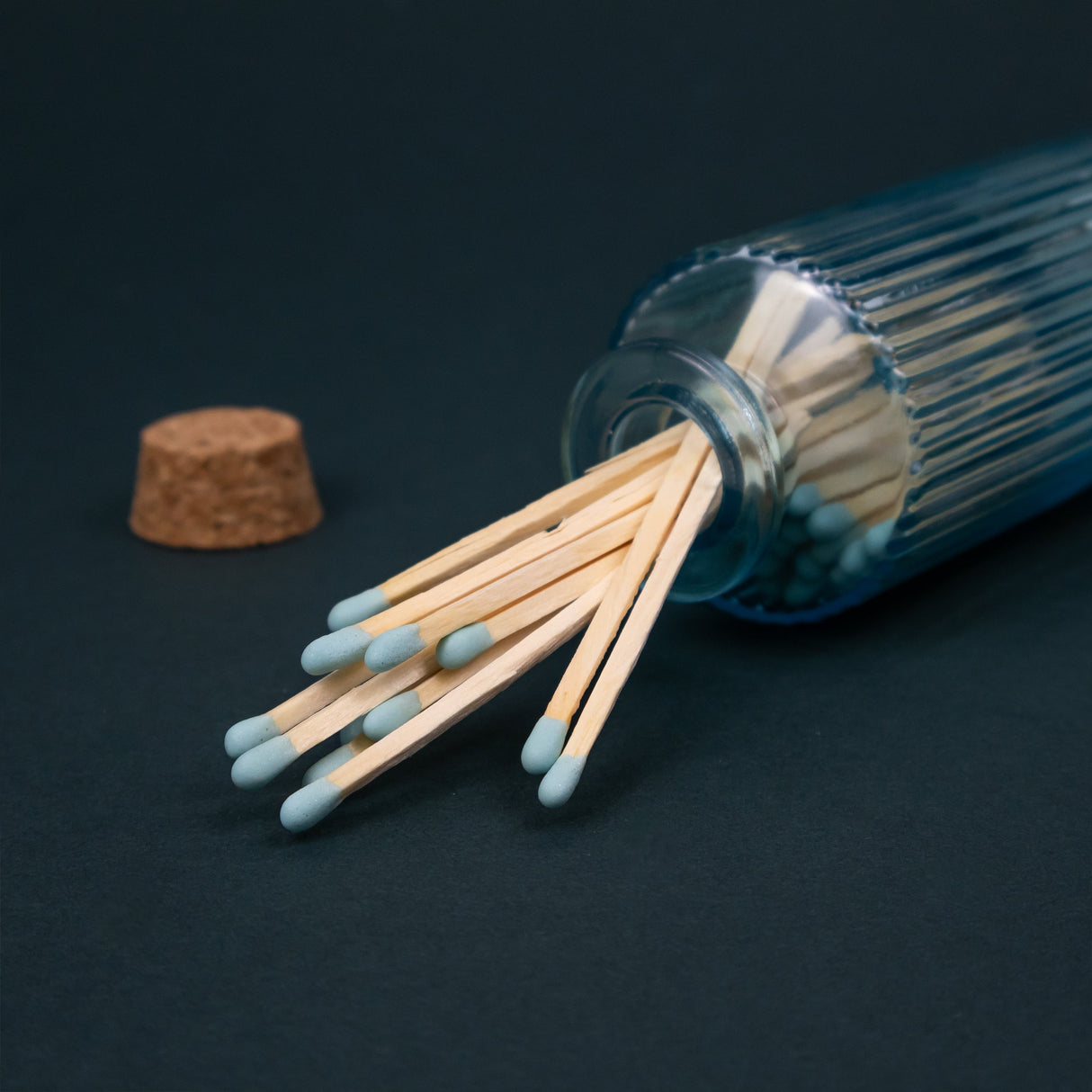 Elysian Wiggle Candle With Ceramic Tray & Matches In Glass Jar