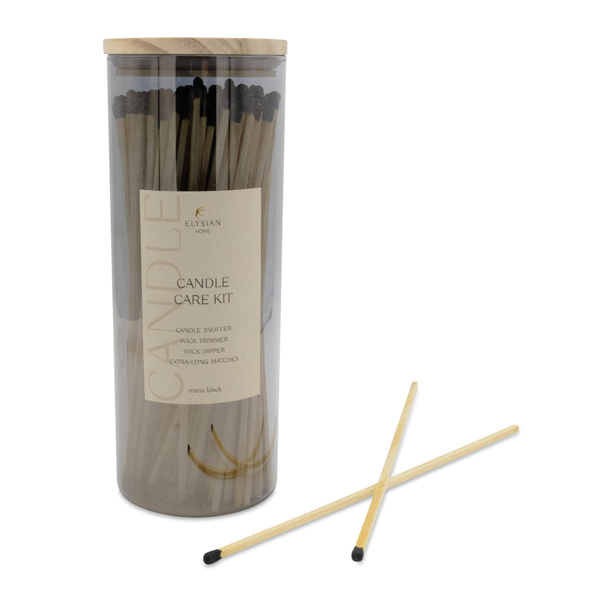 Elysian Candle Care Kit - Includes Snuffer, Wick Trimmer, Dipper & Extra-Long Matches