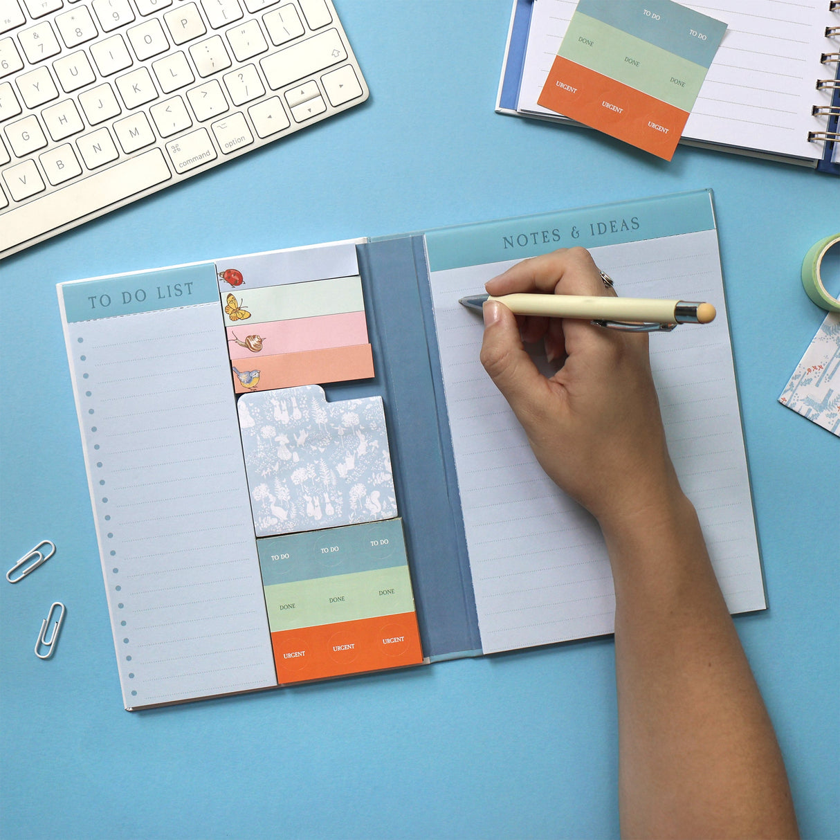 Peter Rabbit Planner and Notepad with Sticky Notes – A5 Forest Picnic Design