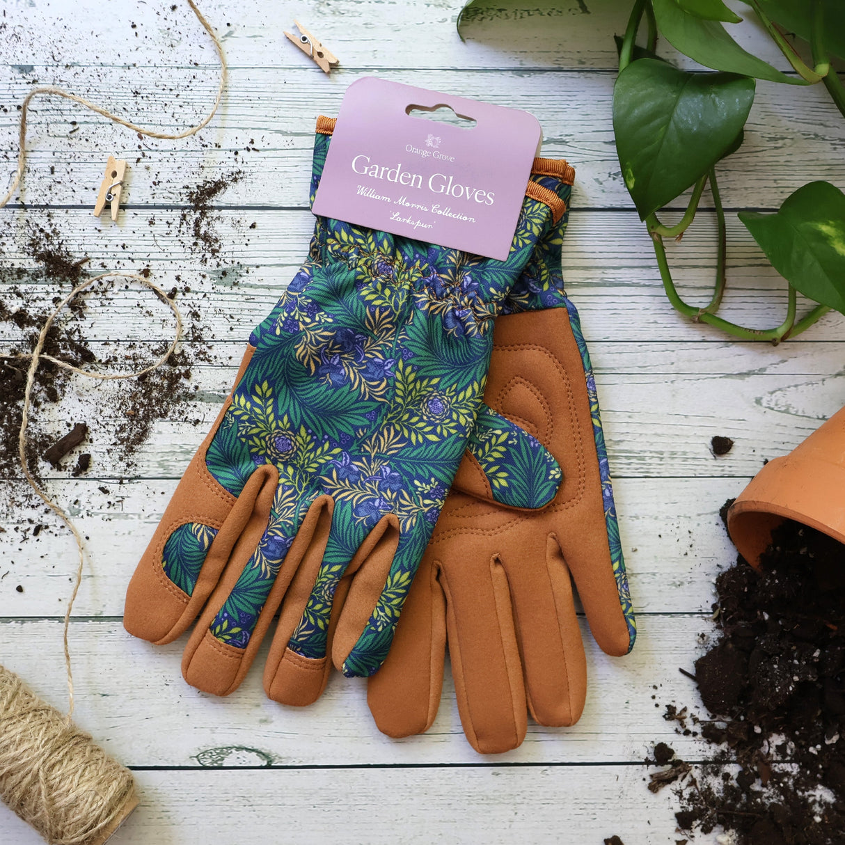Orange Grove Outdoor Gardening Gloves - William Morris Design