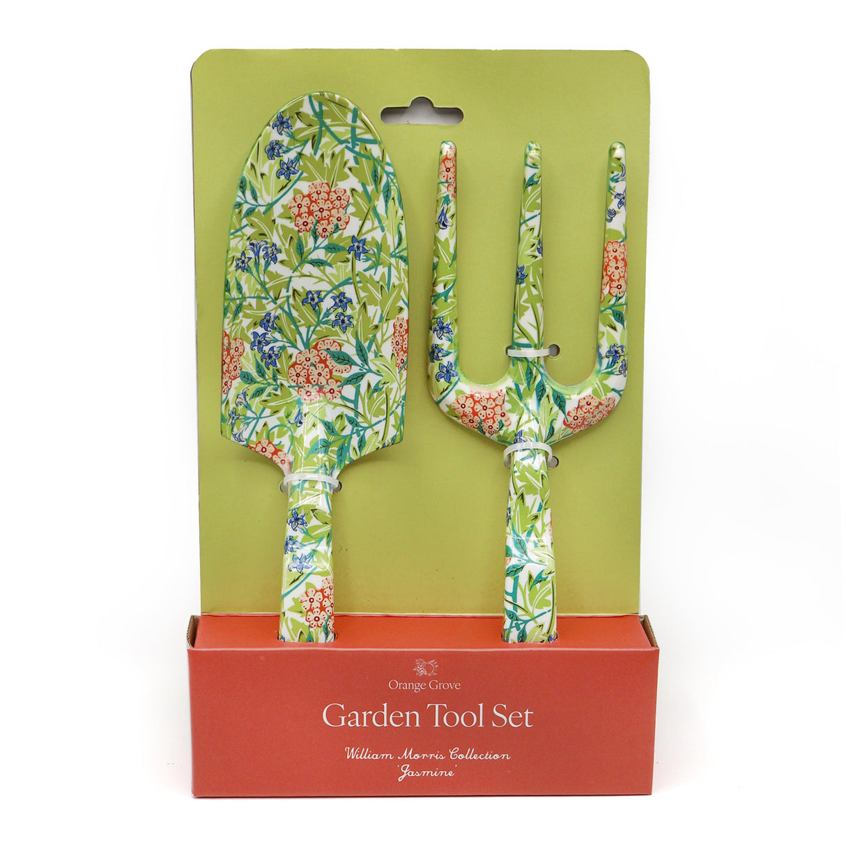 Orange Grove Fork and Trowel Garden Tool Set - William Morris Jasmine Design