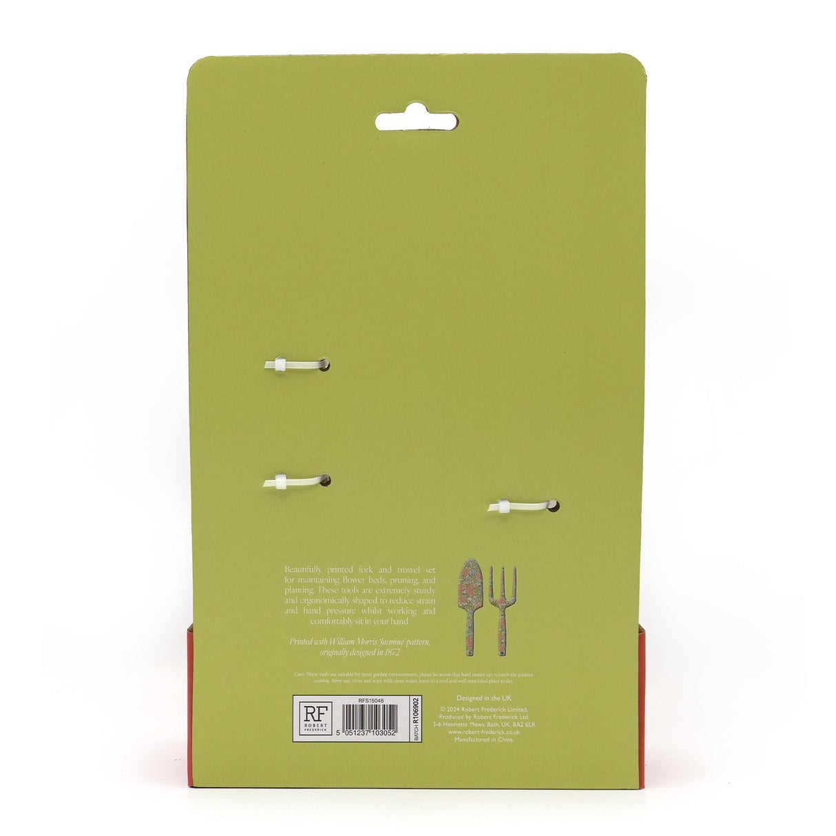 Orange Grove Fork and Trowel Garden Tool Set - William Morris Jasmine Design