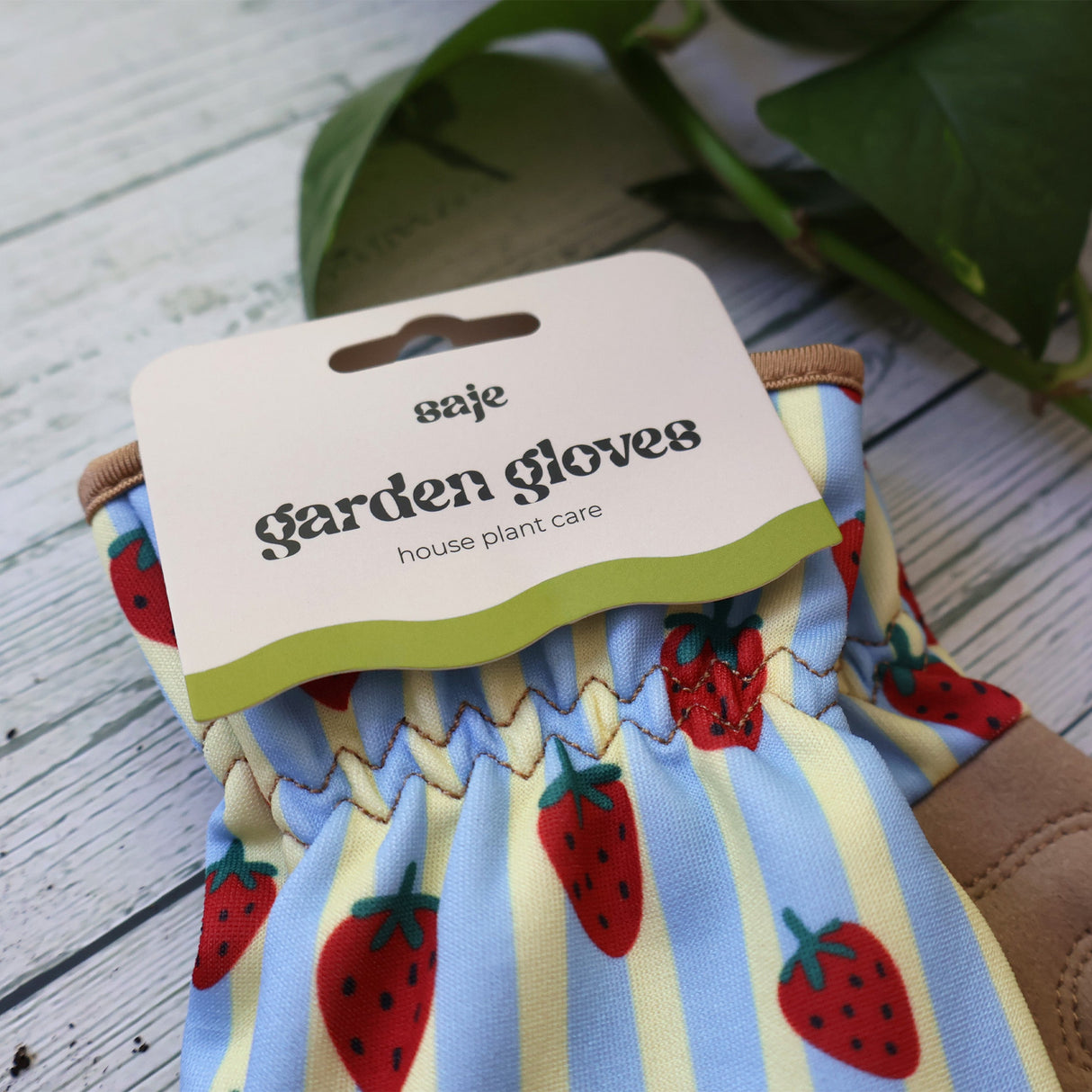 Saje Outdoor Gardening Gloves - Strawberry Stripe Design