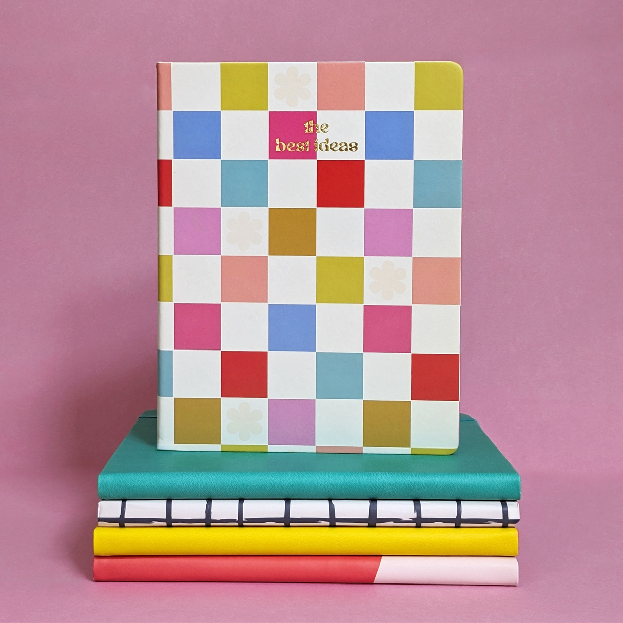 Saje Journal Notebook - Rainbow Check B5 Design