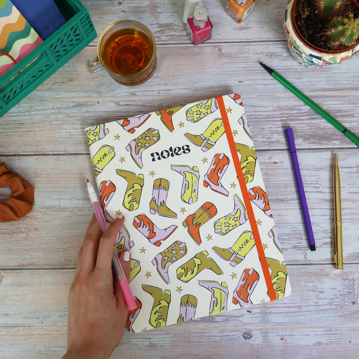 Saje Journal Notebook - Cowboy Boots B5 Design