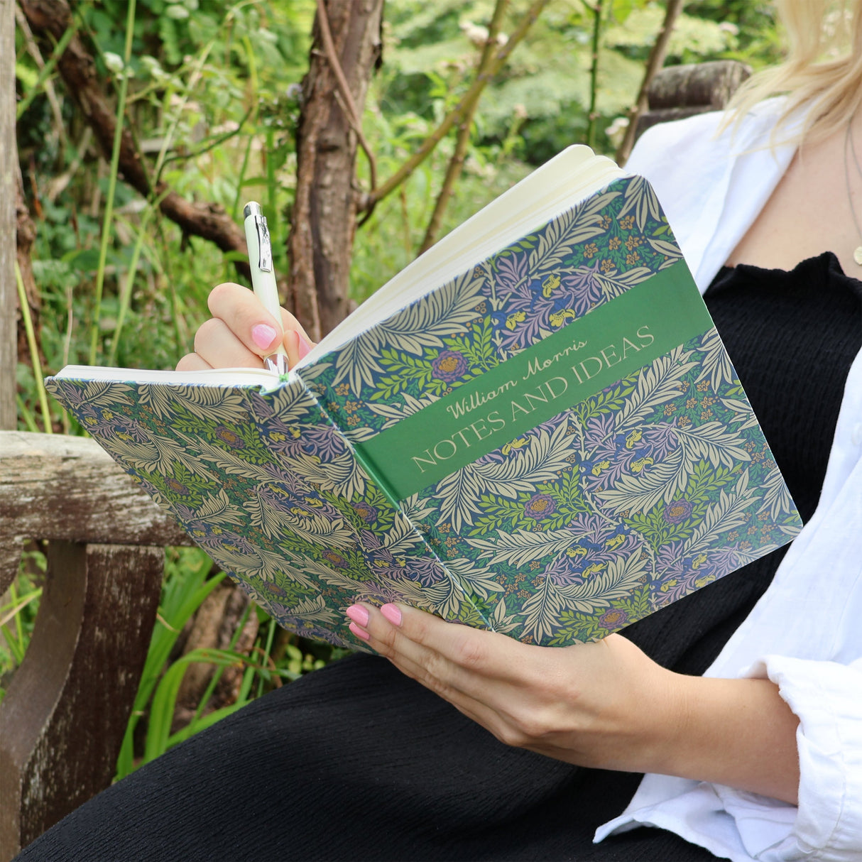 William Morris Journal Notebook – Larkspur Green A5 Design