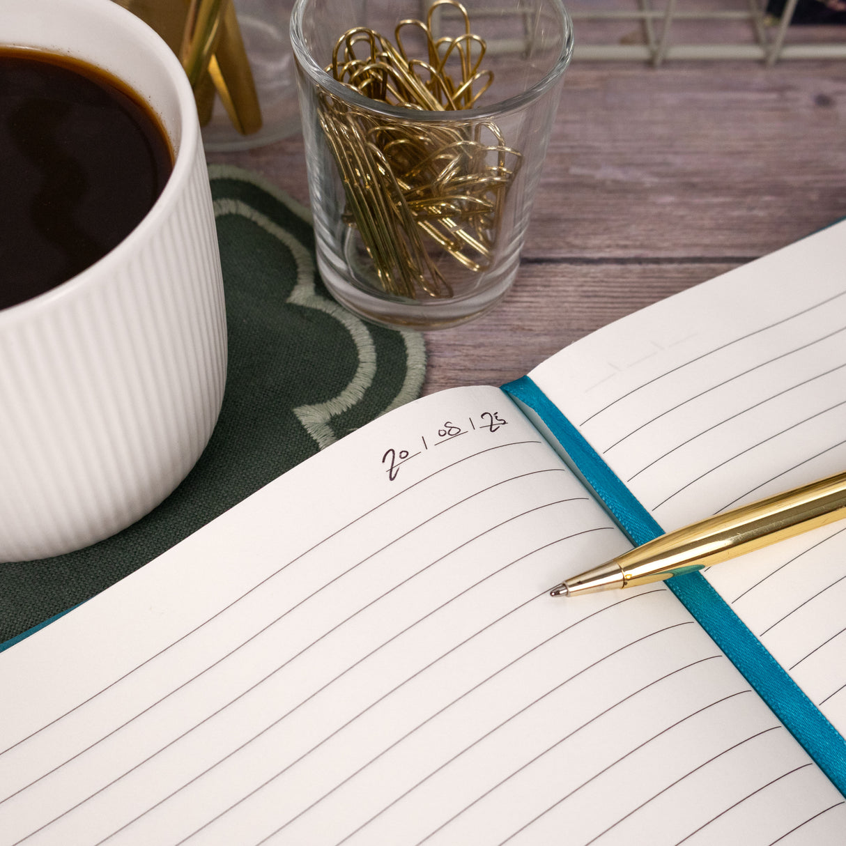 RK Journal Notebook – Faux Suede Teal B5 Design