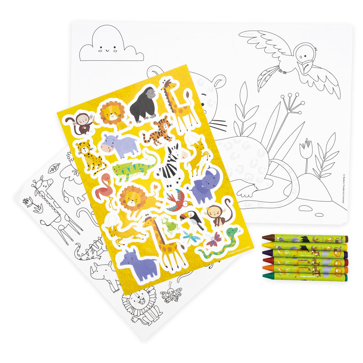 Jungle Animals Children's Colouring Set