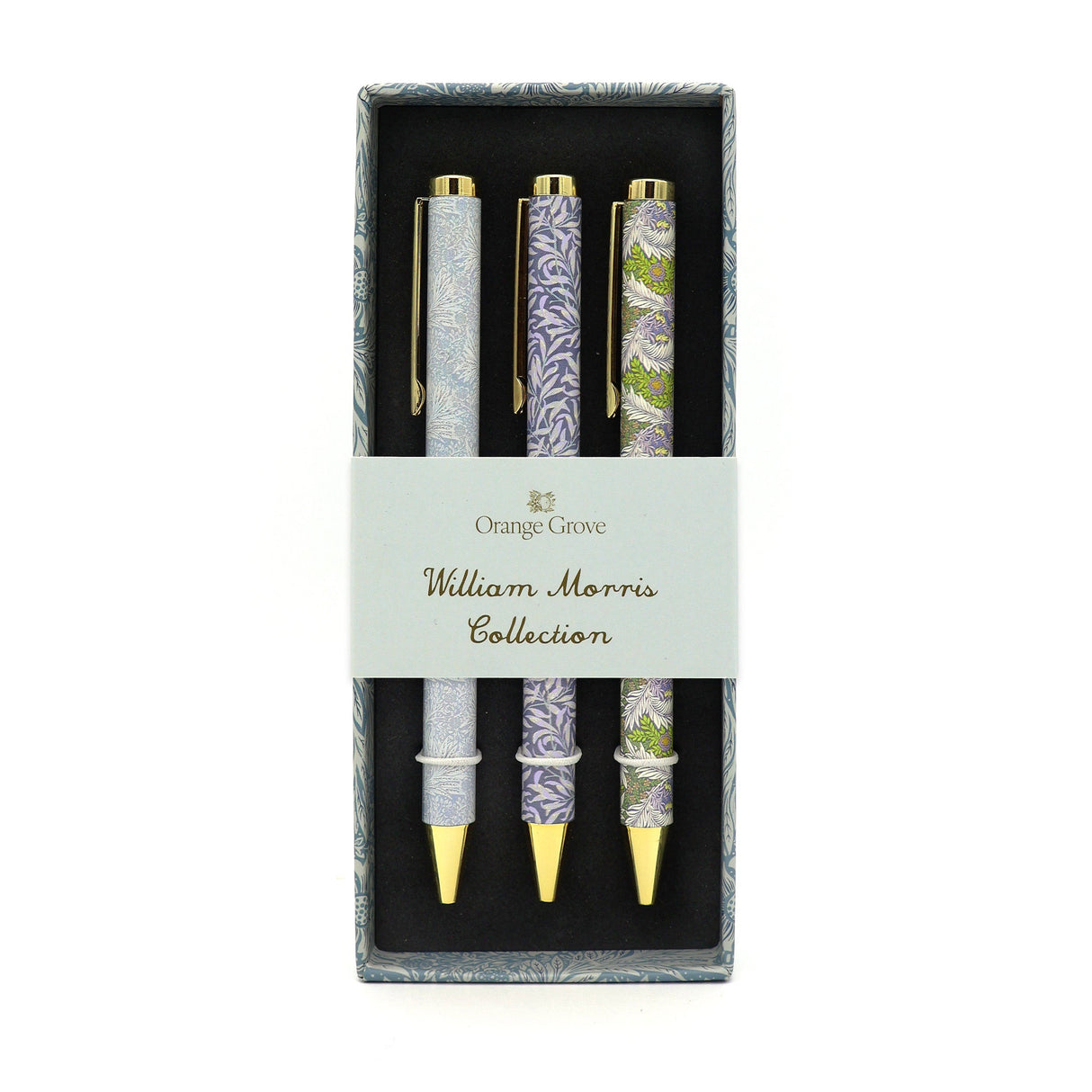 Orange Grove William Morris Ballpoint Pens in Gift Box – Set of 3 Pens