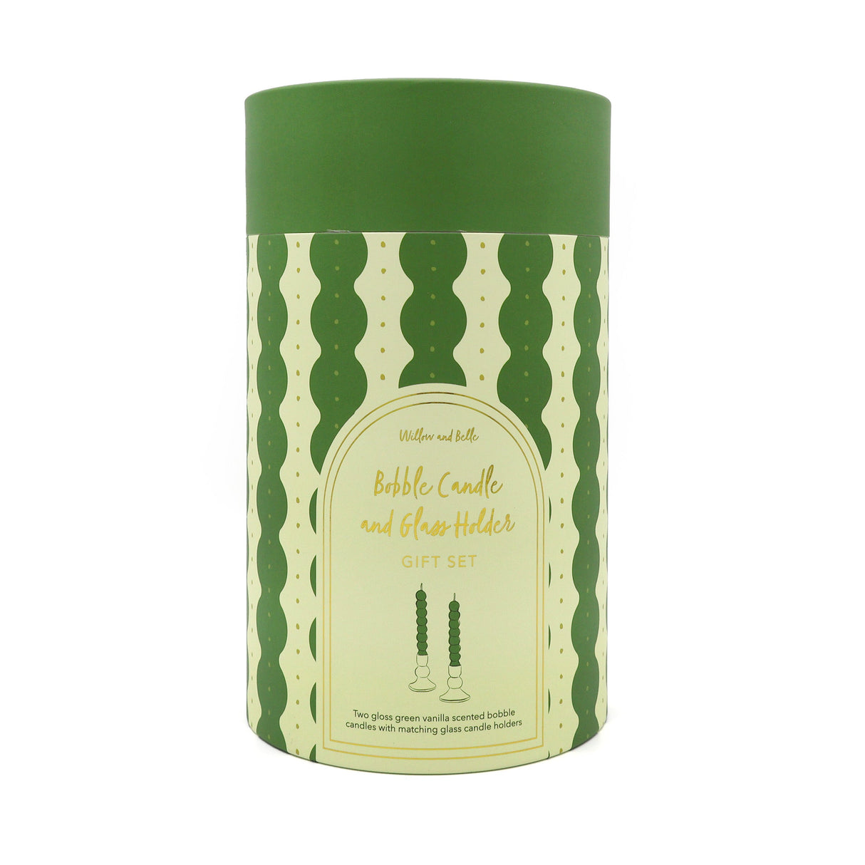 Willow and Belle Bobble Candle and Glass Holder Gift Set