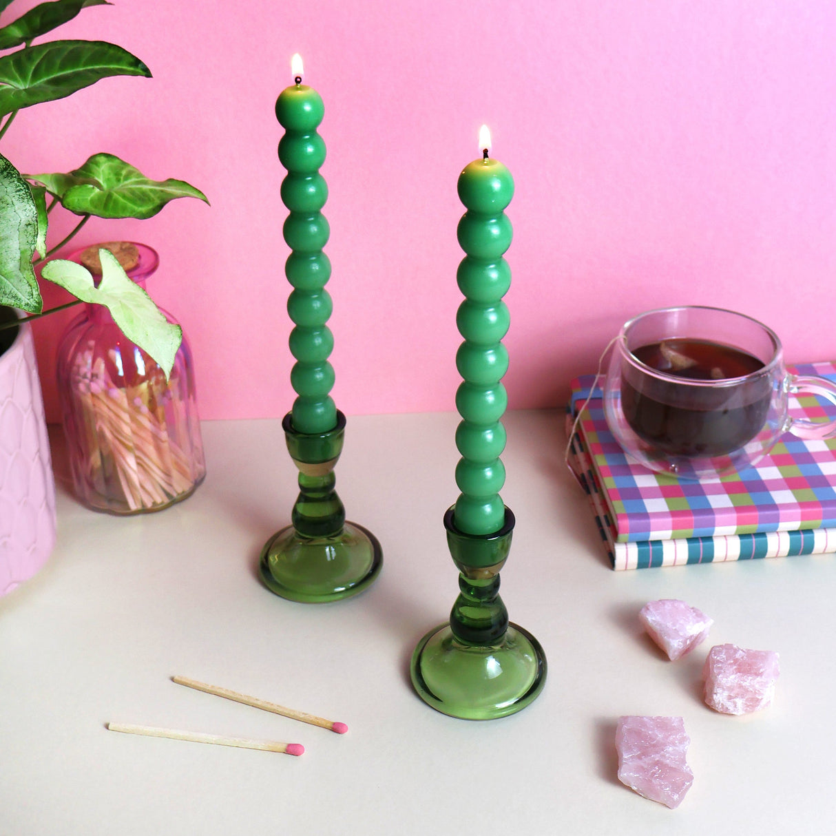 Willow and Belle Bobble Candle and Glass Holder Gift Set