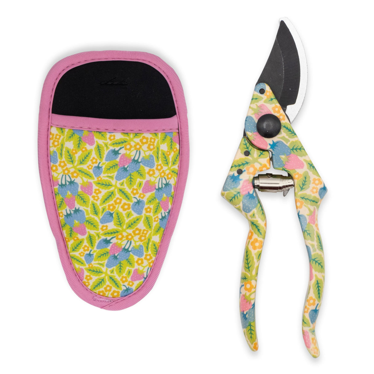 Willow and Belle Secateurs With Pouch – Strawberries Design