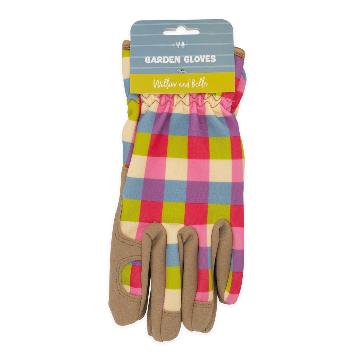 Willow and Belle Gardening Gloves - Pink Gingham Design