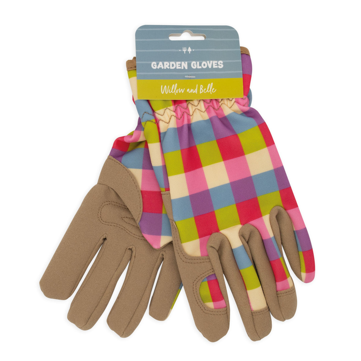 Willow and Belle Gardening Gloves - Pink Gingham Design