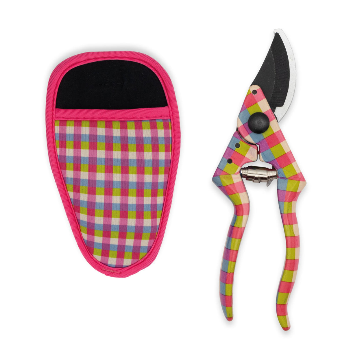 Willow and Belle Secateurs With Pouch – Pink Gingham Design