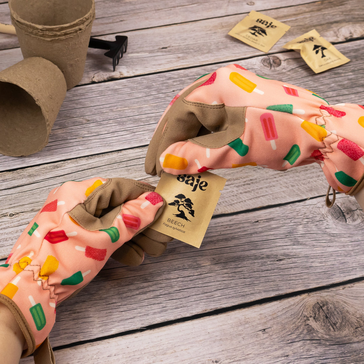 Saje Gardening Gloves - Ice Lolly Design