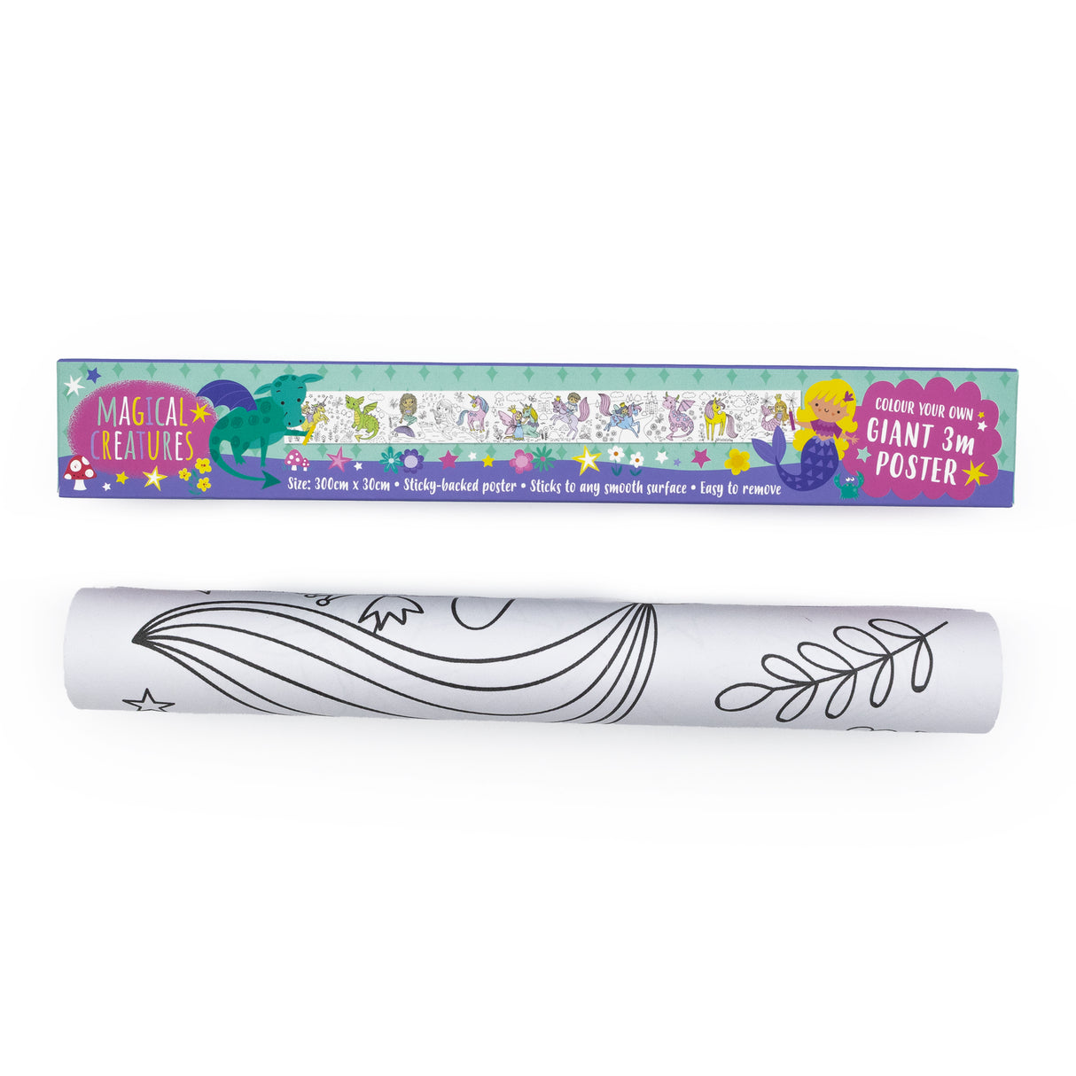 Colour Your Own 3m Magical Creatures Poster