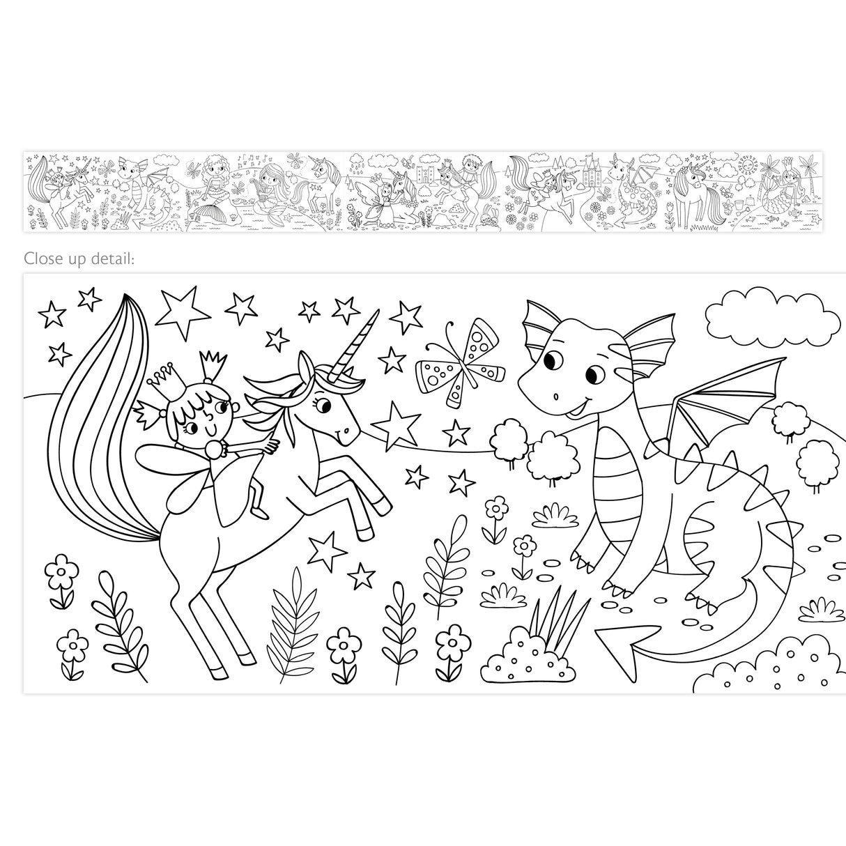 Colour Your Own 3m Magical Creatures Poster
