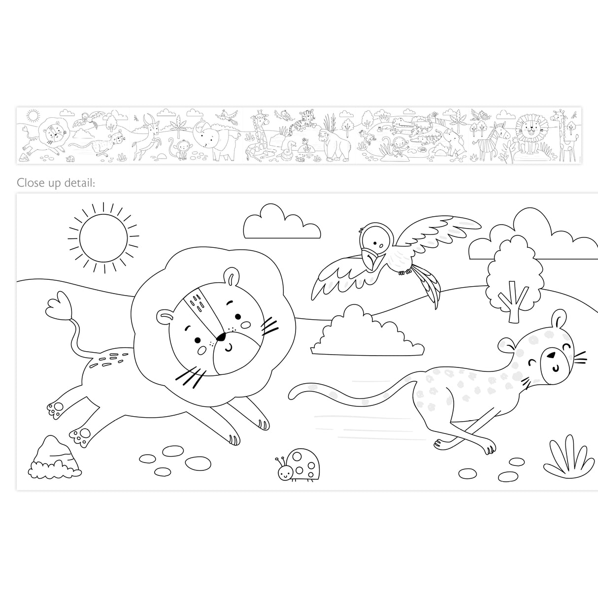 Colour Your Own 3m Jungle Animals Poster