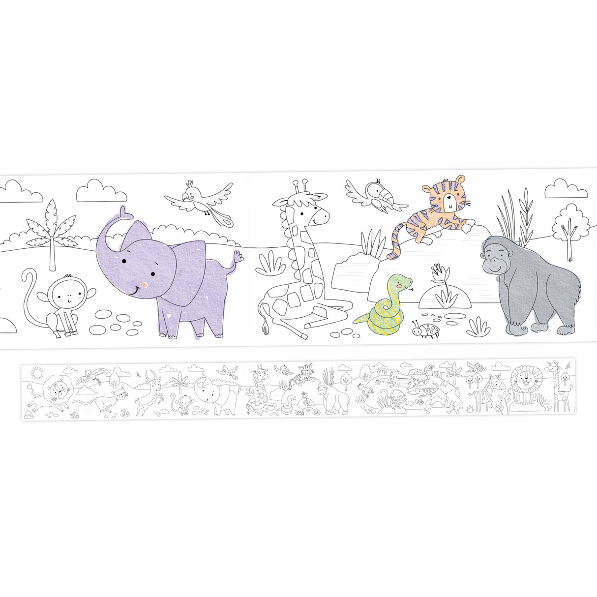Colour Your Own 3m Jungle Animals Poster