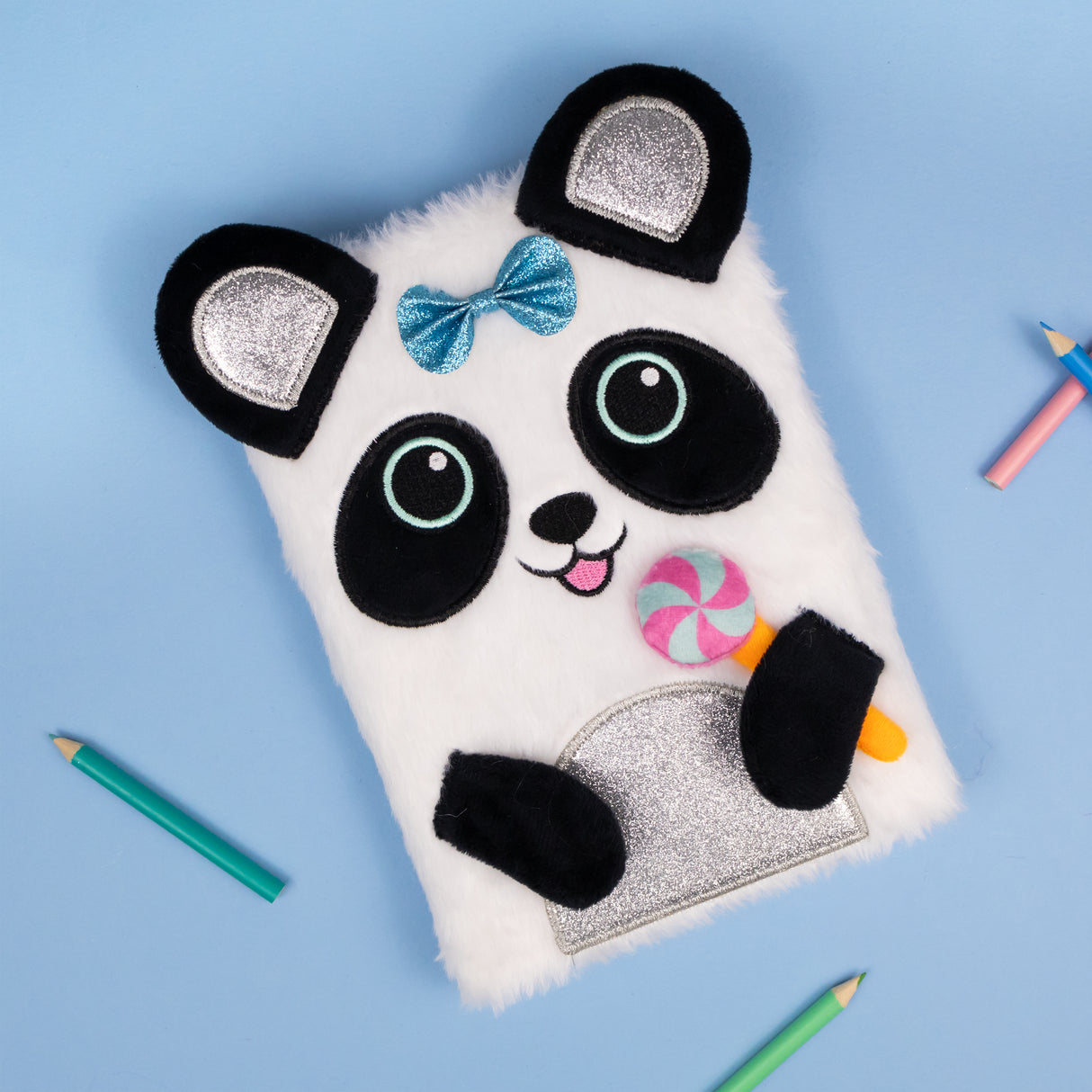 Panda Plush Notebook – Soft A5 Lined Journal for Kids