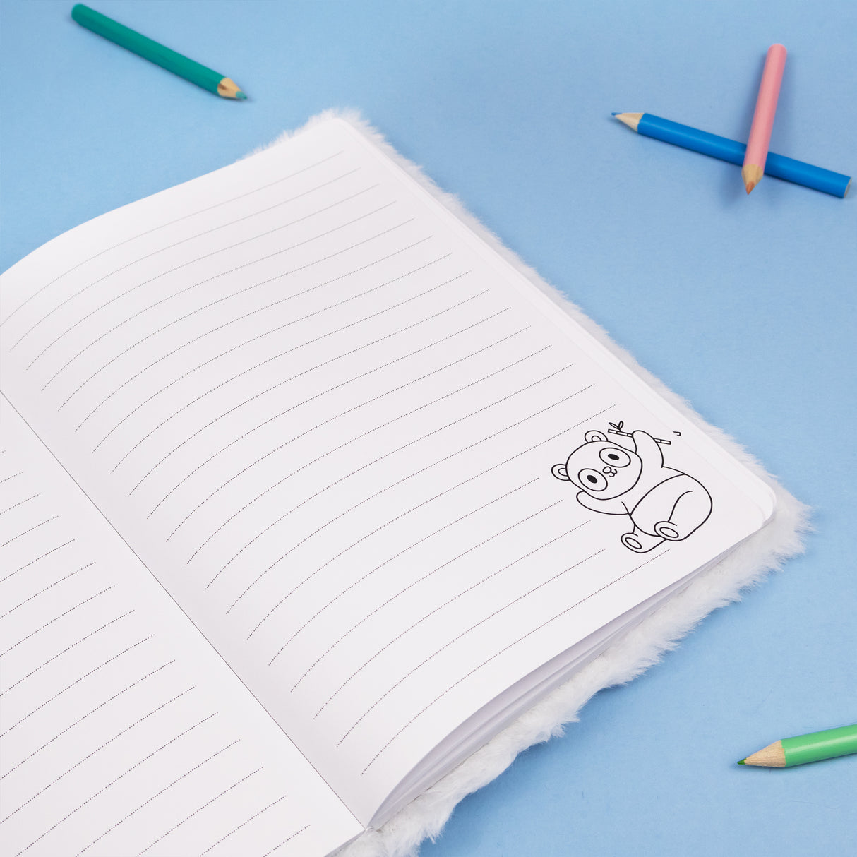 Panda Plush Notebook – Soft A5 Lined Journal for Kids