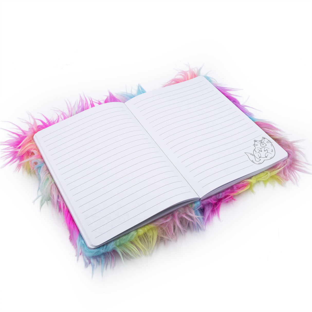 Scruffy Cat Plush Notebook – Soft A5 Lined Journal for Kids