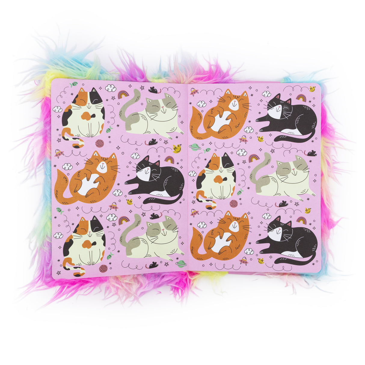 Scruffy Cat Plush Notebook – Soft A5 Lined Journal for Kids