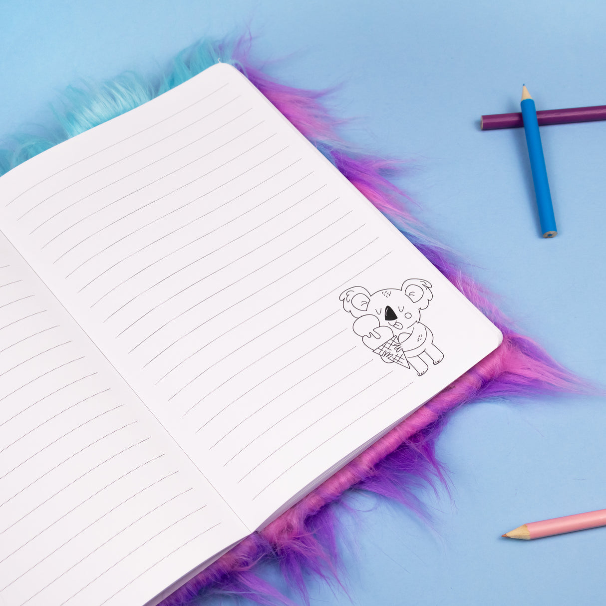 Scruffy Koala Plush Notebook – Soft A5 Lined Journal for Kids