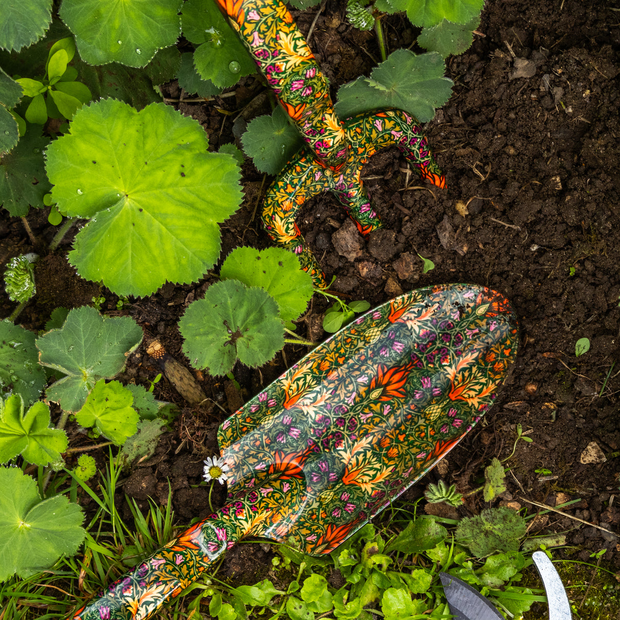 Orange Grove Fork and Trowel Garden Tool Set - William Morris Design